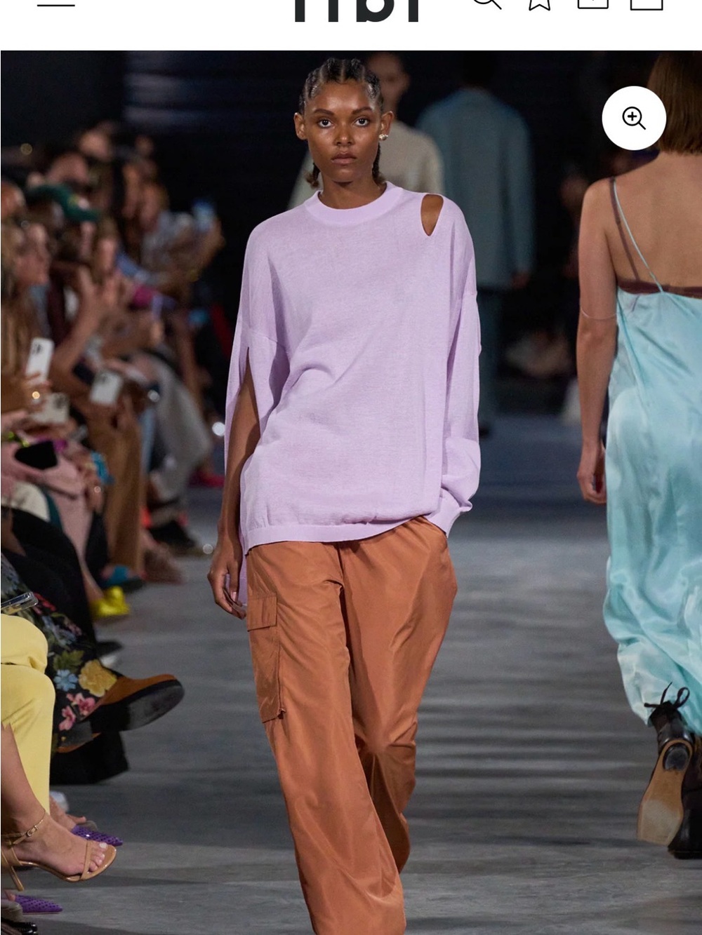 Tibi Crispy Viscose Slit Detail Oversized Pullover
